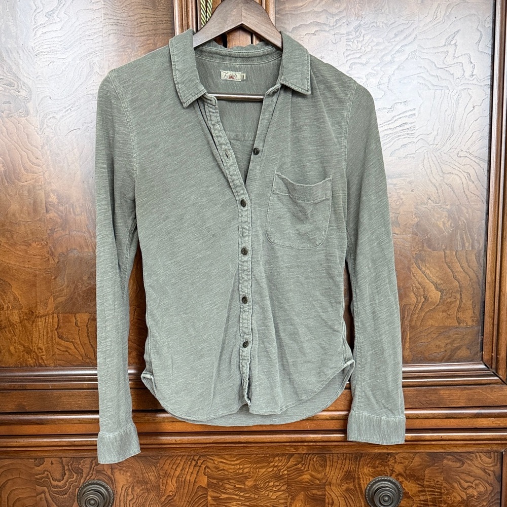 Faherty Olive Green Long-Sleeve Shirt - Unbranded